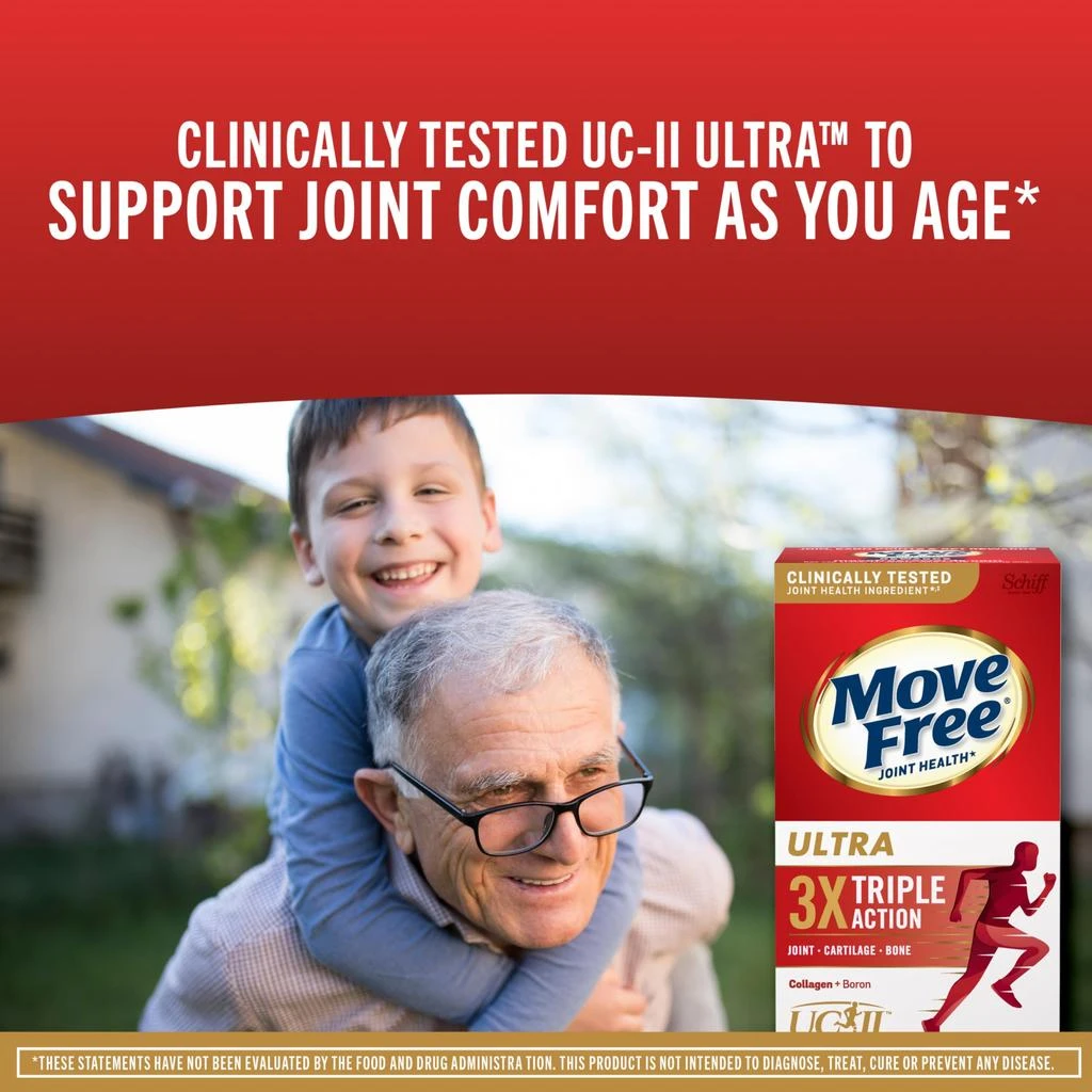 商品Move Free|Move Free Ultra Triple Action Joint Support Supplement - Type II Collagen Boron & Hyaluronic Acid - Supports Joint Comfort, Cartiliage & Bones in 1 Tiny Pill Per Day, 30 Tablets (30 servings)*,价格¥131,第5张图片详细描述
