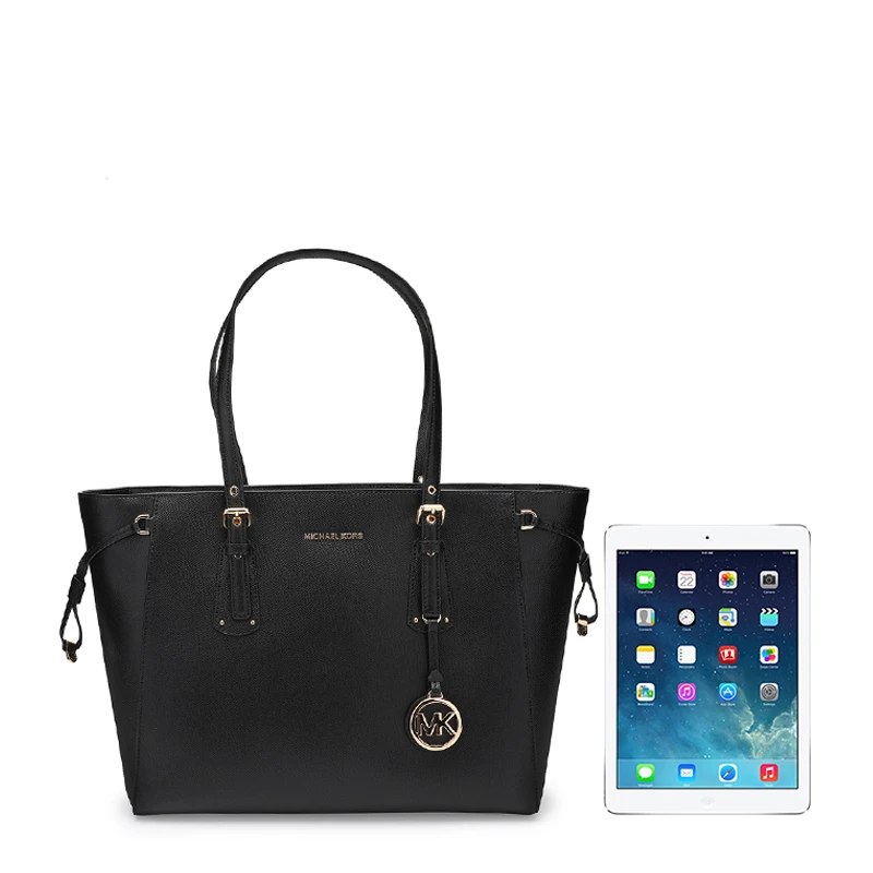 Michael Kors 迈克高仕 女士黑色VOYAGER 中号手提包 30H7GV6T8L-BLACK 商品