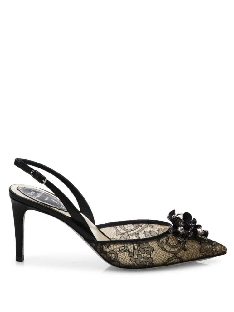 商品Rene Caovilla|Embellished Lace Slingback Pumps,价格¥3253,第5张图片详细描述