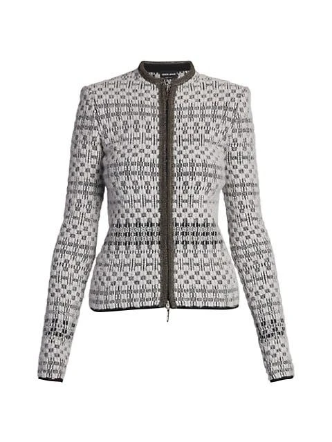 商品Giorgio Armani|Jacquard Knit Zip Jacket,价格¥29972,第1张图片