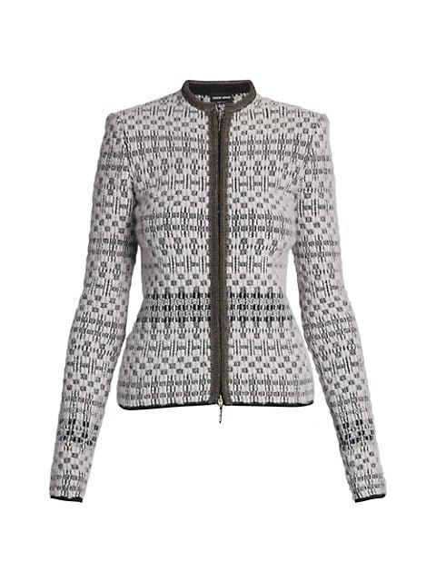 商品Giorgio Armani|Jacquard Knit Zip Jacket,价格¥28656,第1张图片