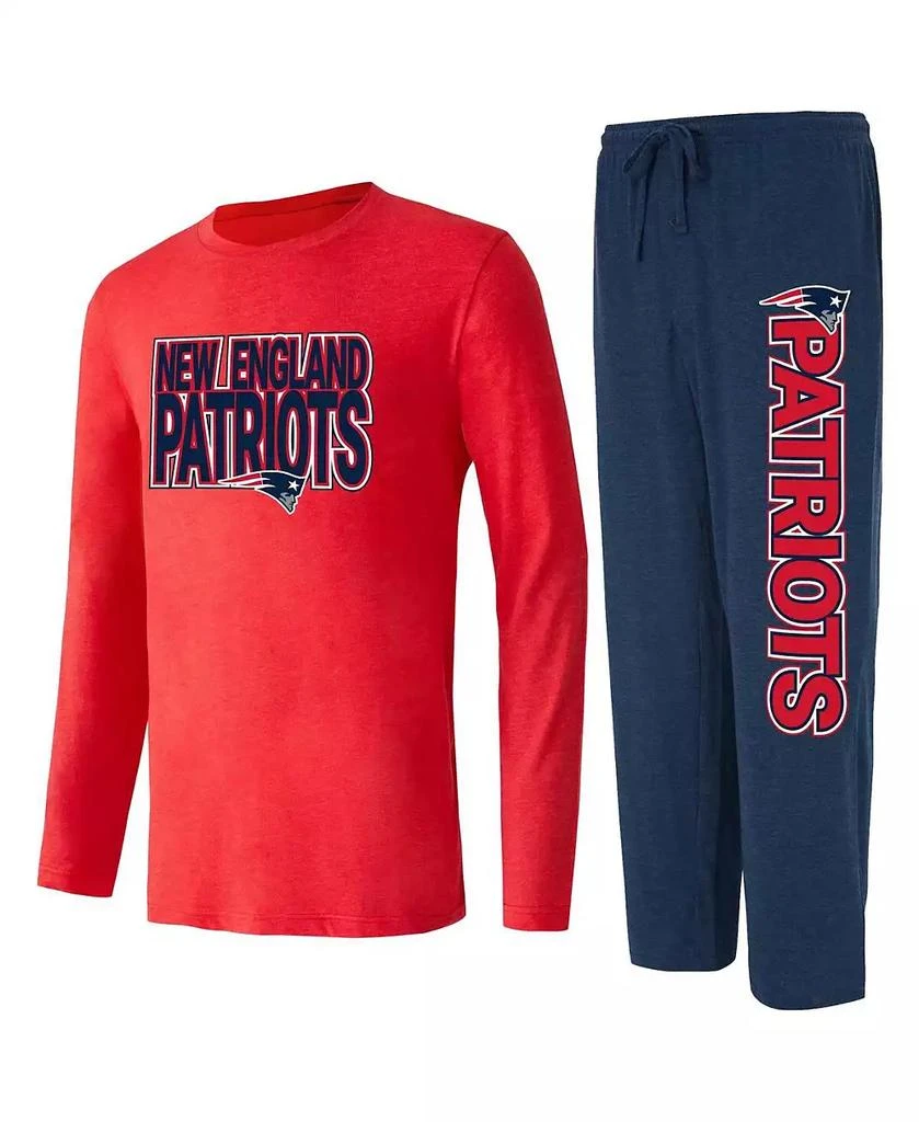 商品Concepts Sport|Men's Navy, Red New England Patriots Meter Long Sleeve T-shirt and Pants Sleep Set,价格¥539,第1张图片