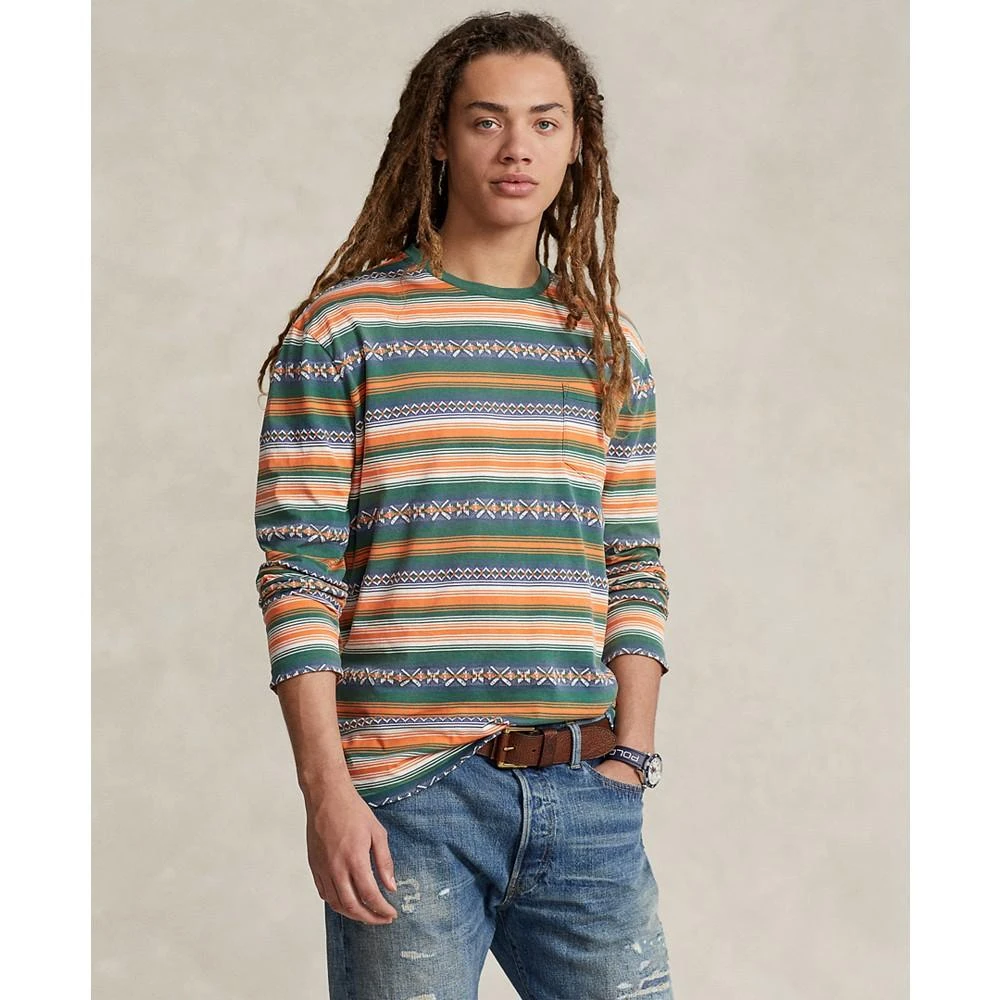 商品Ralph Lauren|Men's Classic-Fit Striped Jacquard T-Shirt,价格¥401,第1张图片