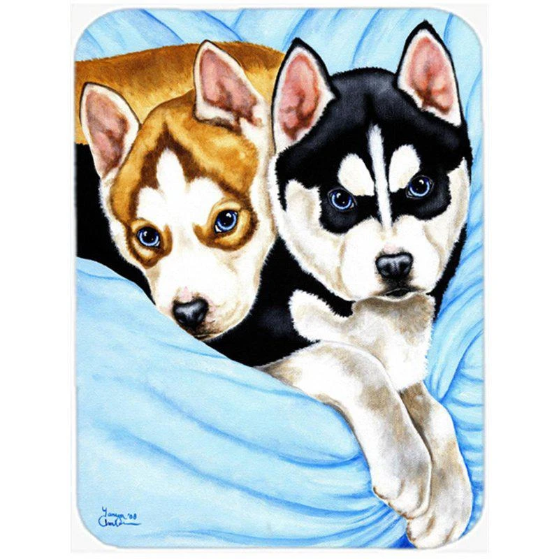 商品Caroline's Treasures|AMB1327LCB Snow Angels Siberian Husky Glass Large Cutting Board,价格¥301,第1张图片