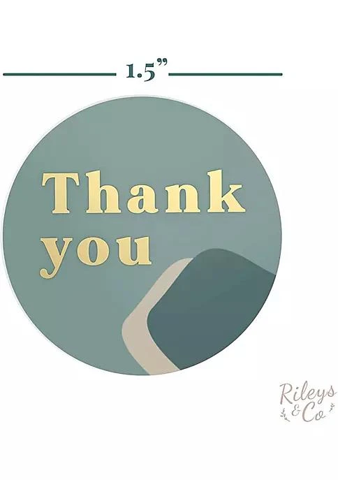 商品Rileys & Co.|Co. Thank You Stickers Roll 500 Count Gold Foil   Envelope Seals For Small Business Bubble Mailers Baby Shower Wedding Gift Cards Graduation Sage Green,价格¥76,第2张图片详细描述