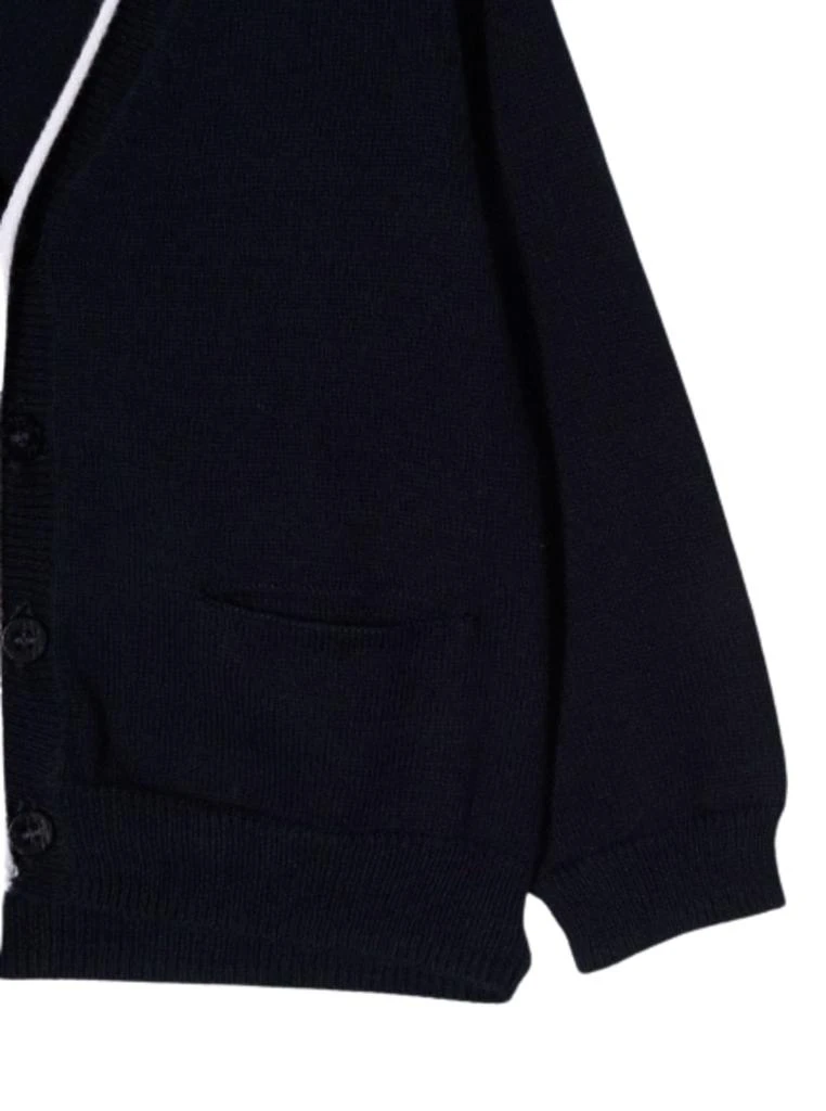 商品IL GUFO|Il Gufo Kids Baby Boys White And Blue Cotton Cardigan,价格¥702,第3张图片详细描述