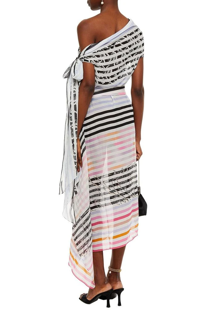 商品ROLAND MOURET|Hadera off-the-shoulder knotted printed chiffon midi dress,价格¥3276,第1张图片
