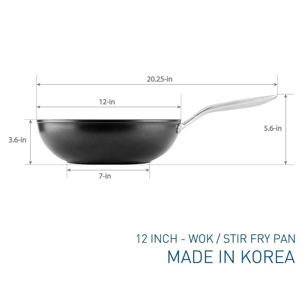 商品TECHEF|Onyx Collection - 12 Inch Wok/Stir-Fry Pan with Cover,价格¥451,第3张图片详细描述