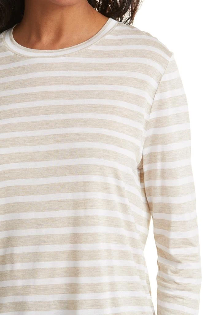 商品Vince|Stripe Bracelet Sleeve Crewneck T-Shirt,价格¥476,第4张图片详细描述