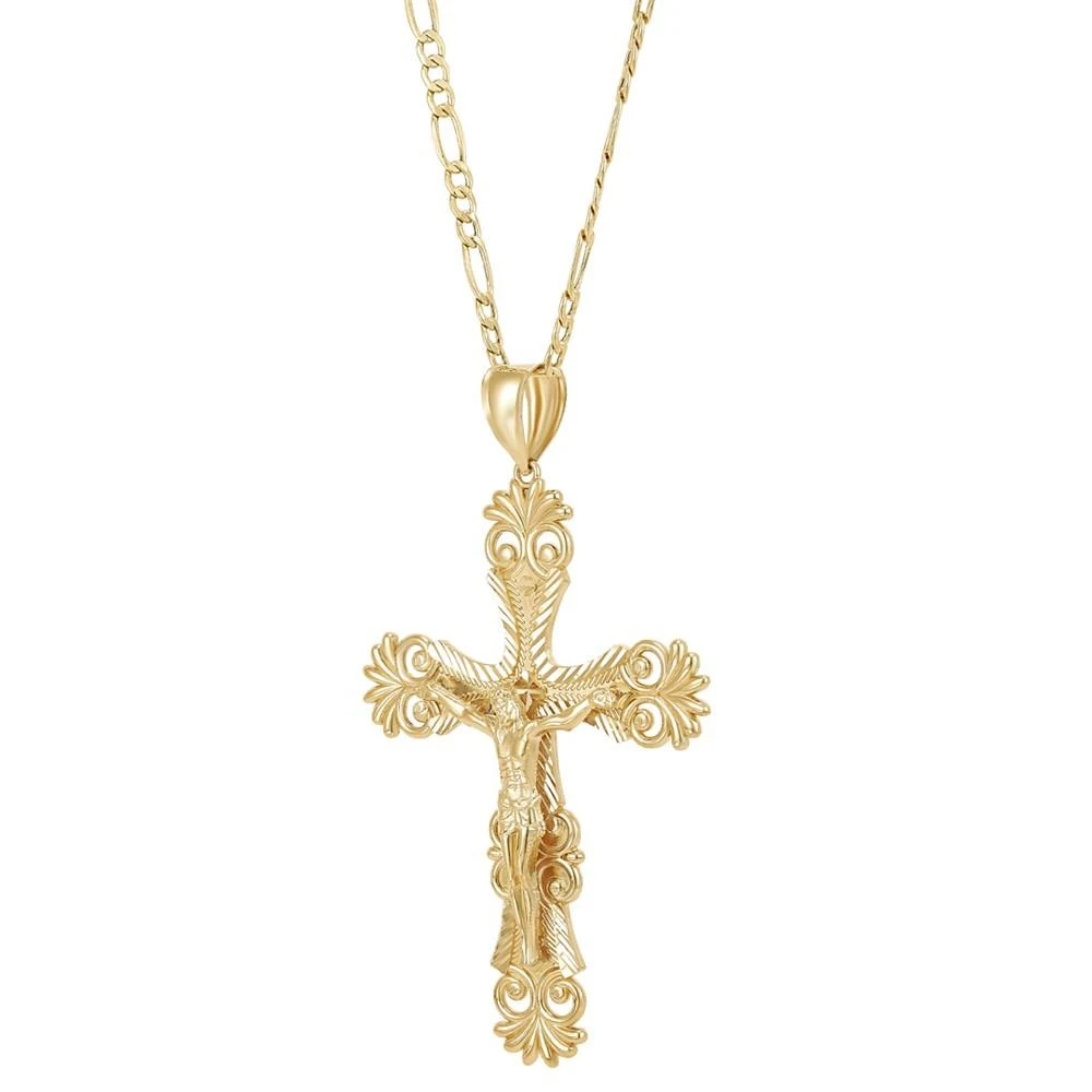 商品Macy's|Men's Ornately-Finished Crucifix 22" Pendant Necklace in 10k Gold,价格¥35535,第3张图片详细描述