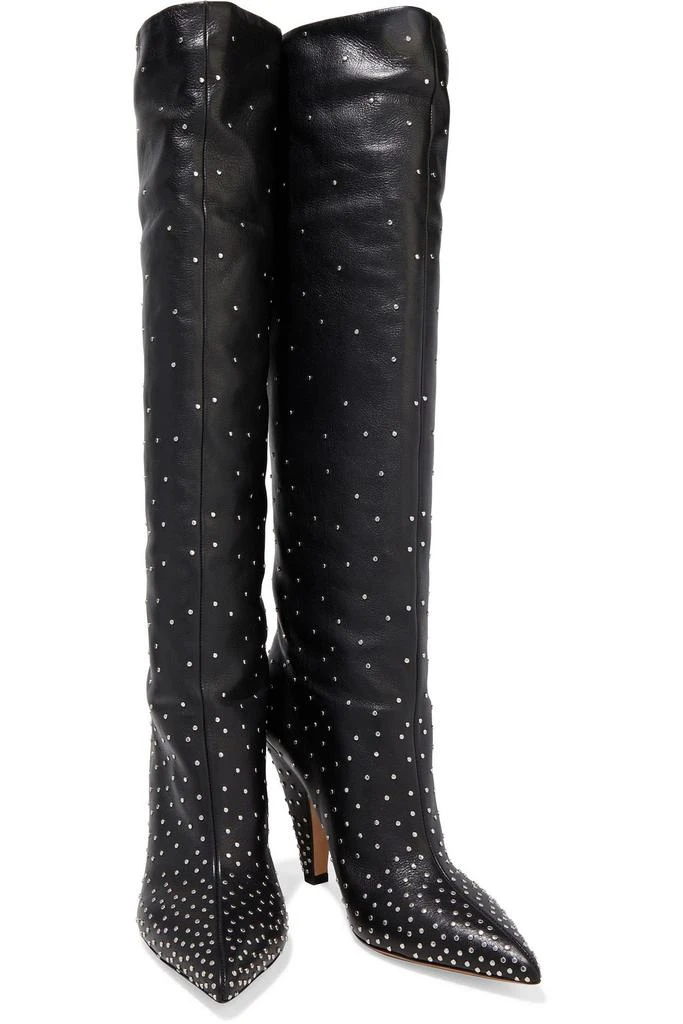 商品Valentino|Studded pebbled-leather knee boots,价格¥7227,第2张图片详细描述
