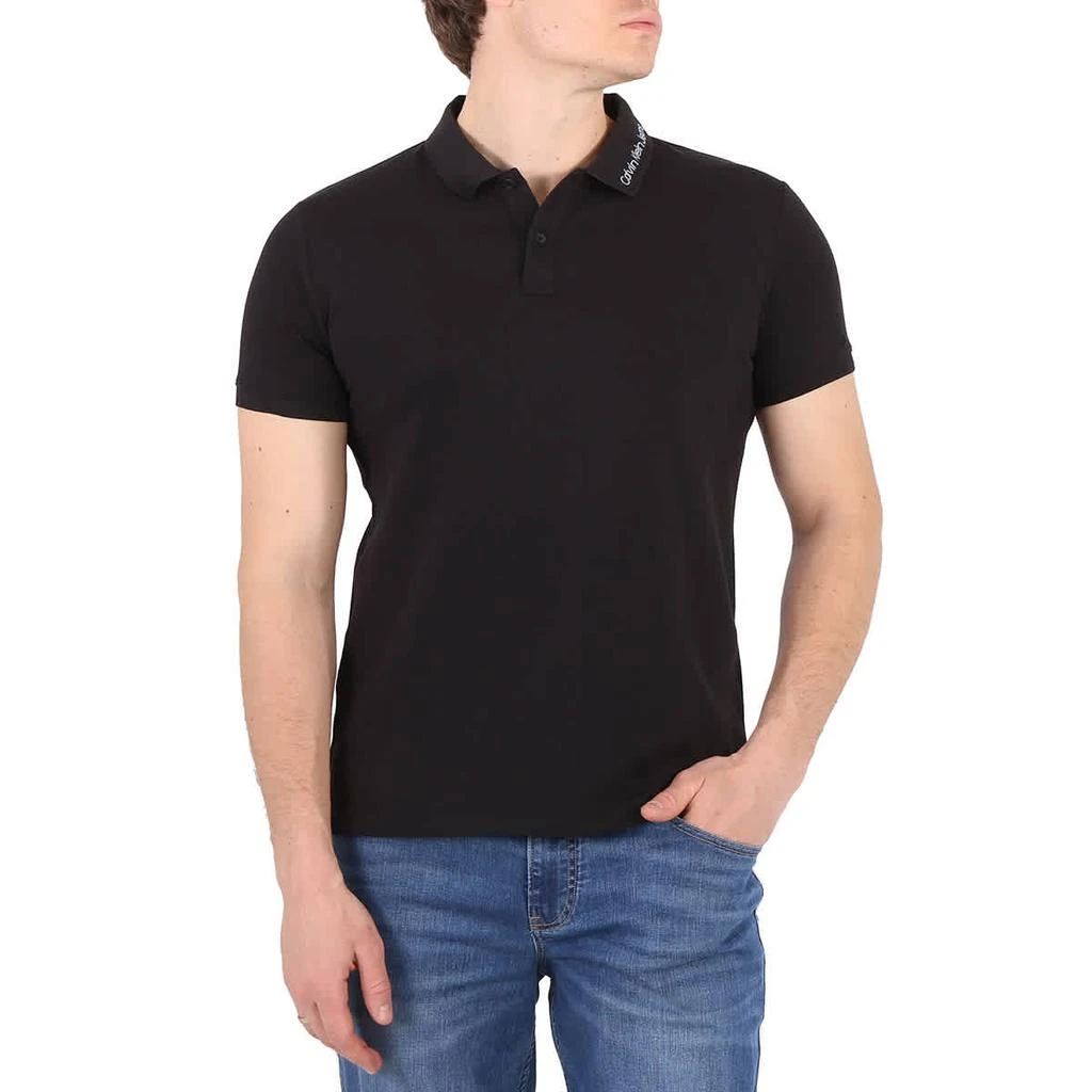 商品Calvin Klein|Men's Black Institutional Logo Polo Shirt,价格¥447,第1张图片