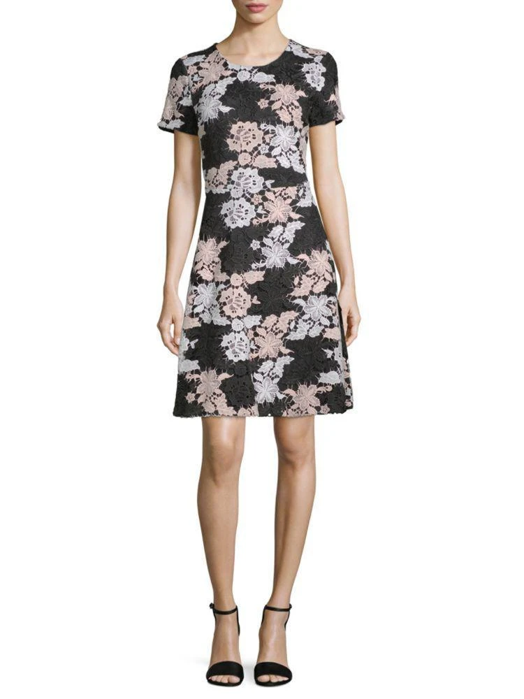 商品Karl Lagerfeld Paris|Floral Lace A-Line Dress,价格¥525,第1张图片