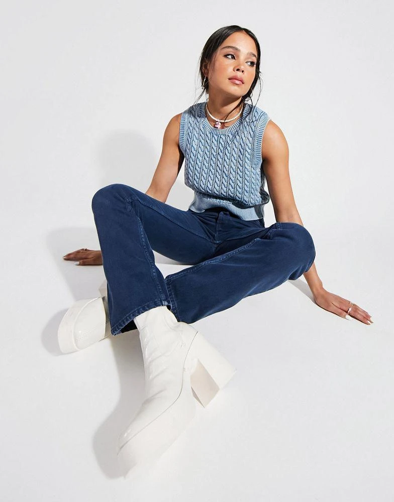商品ASOS|ASOS DESIGN mid rise '90s' straight leg jeans in washed navy,价格¥156,第1张图片