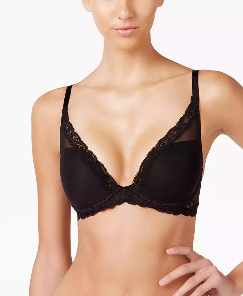 商品Natori|Women's Feathers Lace Contour Underwire Plunge Bra 730023,价格¥218,第1张图片