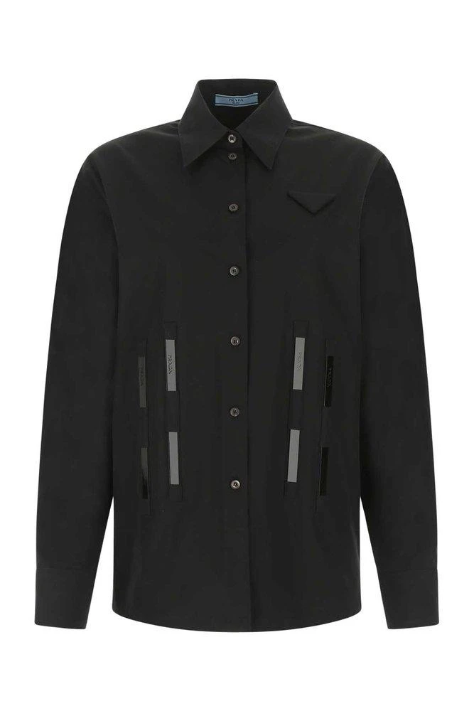 商品Prada|Prada Logo Tape Detailed Shirt,价格¥8759,第1张图片