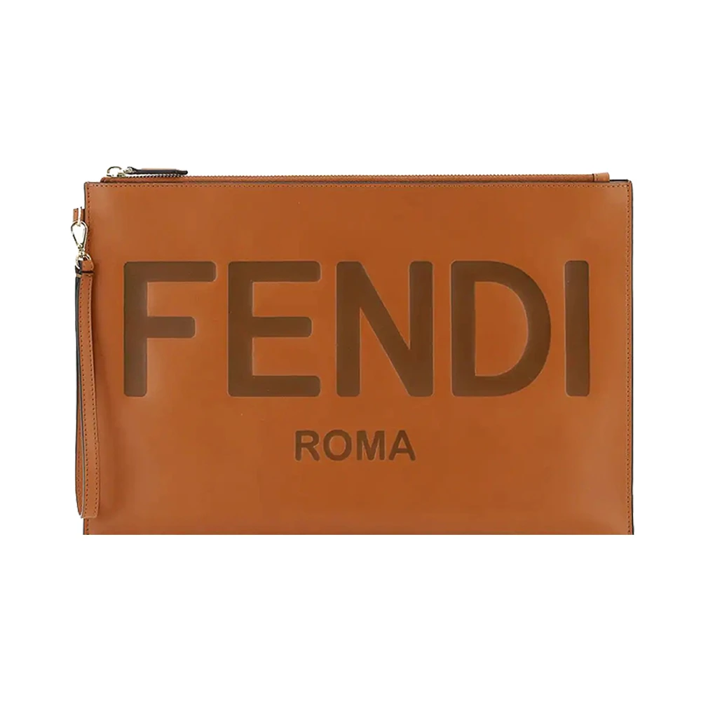 商品[国内直发] Fendi|FENDI  男士棕色小怪兽老佛爷手拿包 8N0178-AC9L-F0QVK,价格¥5415,第1张图片