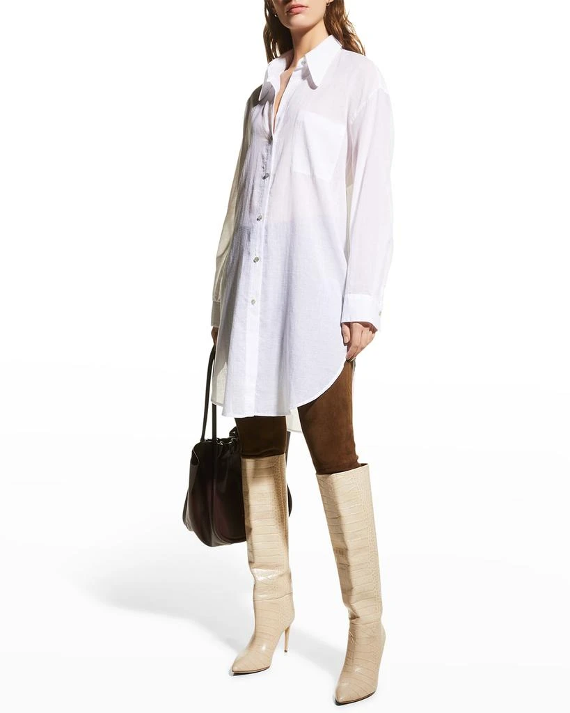 商品Vince|Long-Sleeve Short Mesh Shirtdress,价格¥488,第1张图片