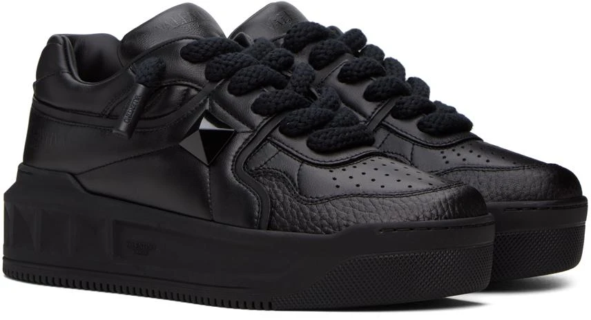 商品Valentino|Black One Stud XL Nappa Leather Sneakers,价格¥8646,第4张图片详细描述