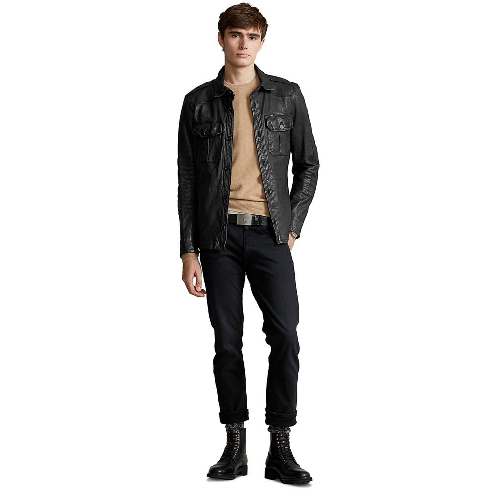 Men's Leather Shirt Jacket商品第5张图片规格展示