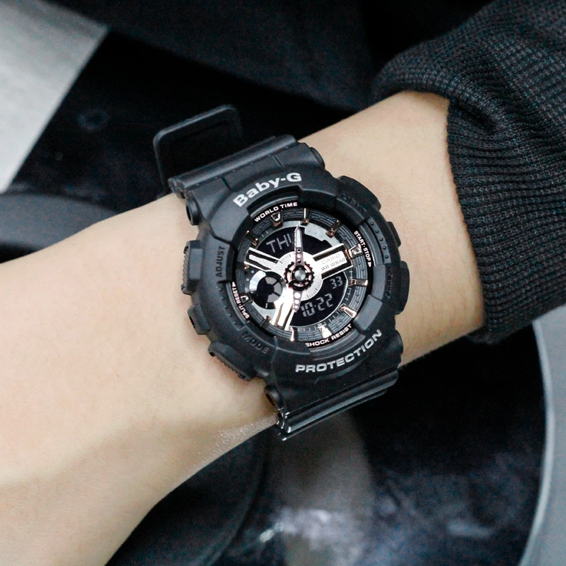 商品[国内直发] Casio|CASIO卡西欧正品手表女人气款BA-110RG-1A 防震 100米防水,价格¥648,第5张图片详细描述