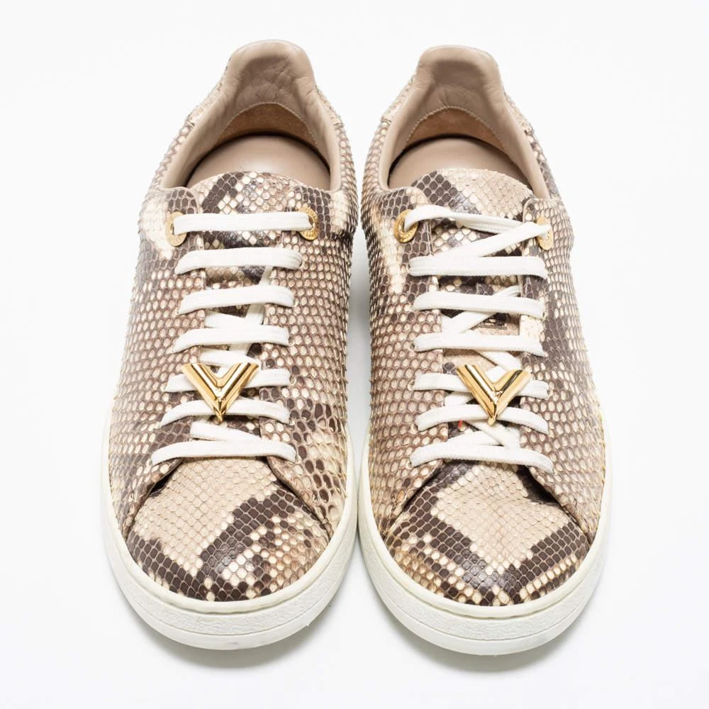 商品[二手商品] Louis Vuitton|Louis Vuitton Two-Tone Python Leather Frontrow Low-Top Sneakers Size 37.5,价格¥3650,第3张图片详细描述
