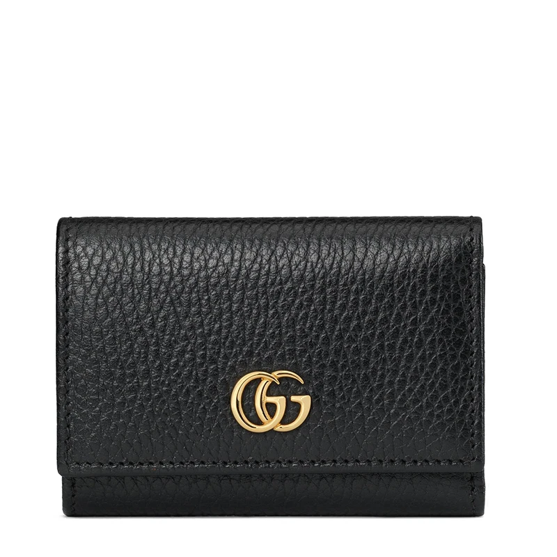 商品Gucci|GUCCI/古驰 GG Marmont系列 女士中号黑色皮革双G钱包,价格¥3665,第1张图片