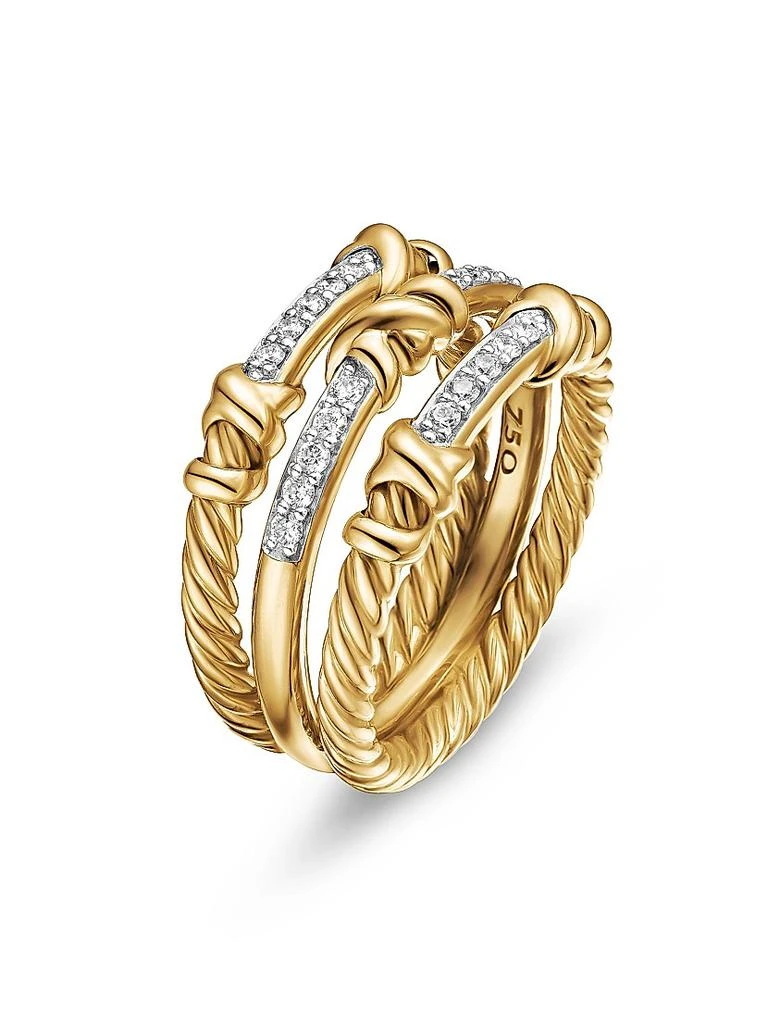 商品David Yurman|Petite Helena Wrap Three Row Ring in 18K Yellow Gold,价格¥32546,第3张图片详细描述