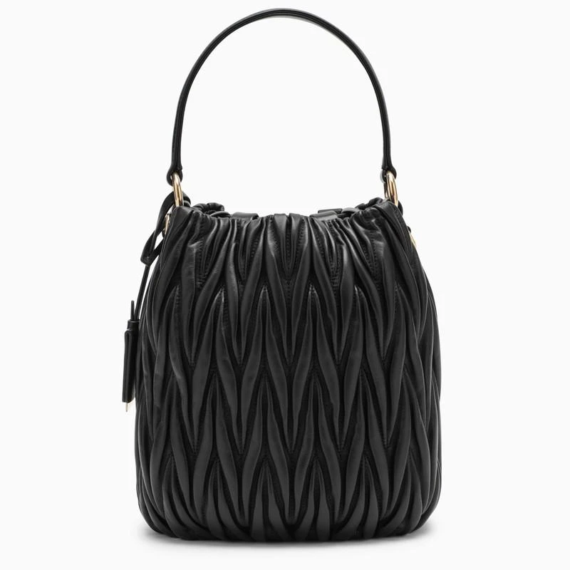 商品Miu Miu|Black matelassé leather bucket bag,价格¥13930,第4张图片详细描述