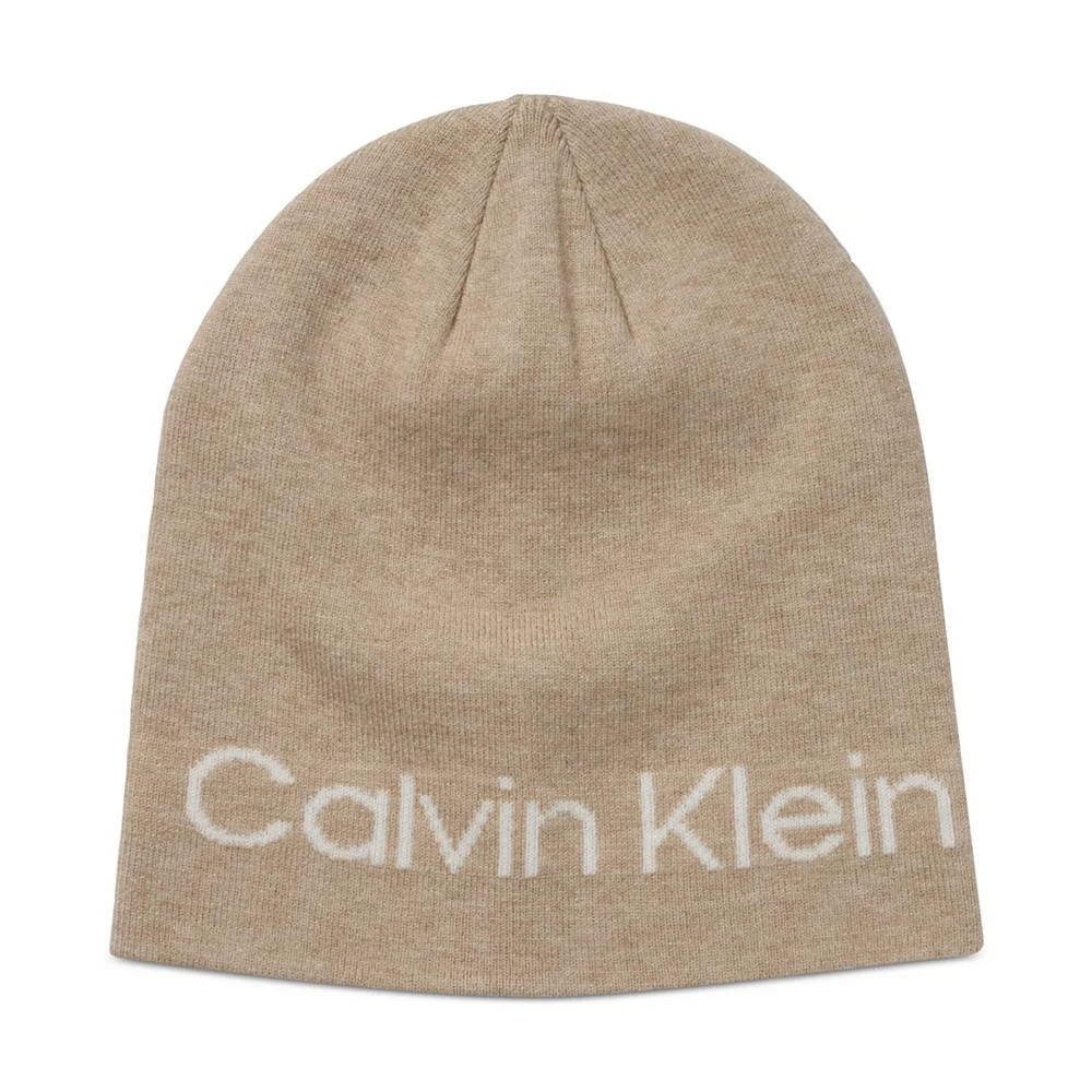 商品Calvin Klein|Women's Slouchy Logo Jacquard Beanie,价格¥206,第1张图片