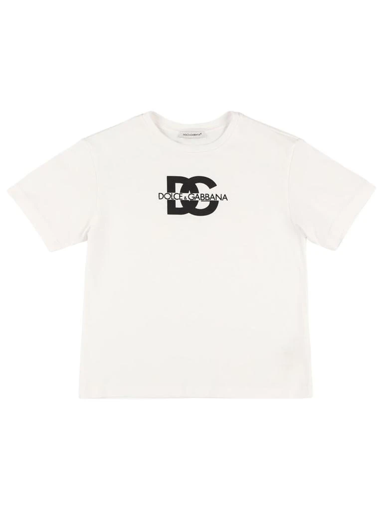 商品Dolce & Gabbana|Logo印花棉质平纹针织T恤,价格¥1180,第1张图片