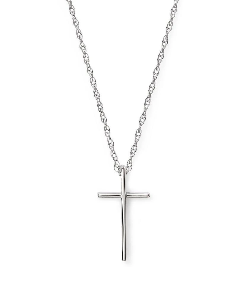 商品Bloomingdale's|14K White Gold Small Cross Pendant Necklace, 18" - Exclusive,价格¥2441,第1张图片