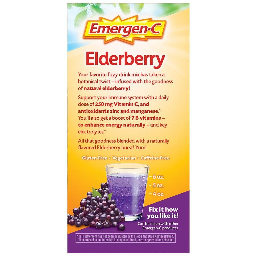 商品Emergen-C|Fizzy Drink Mix Immune Support Elderberry,价格¥142,第2张图片详细描述