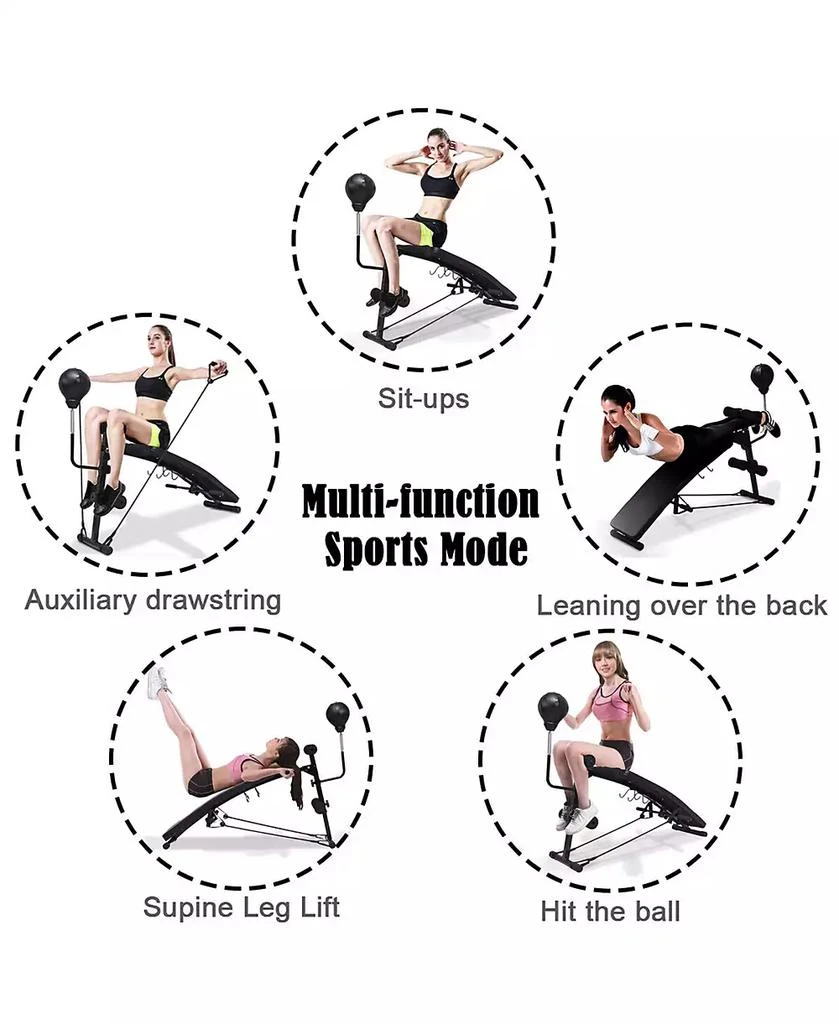 商品Costway|Adjustable Incline Curved Workout Fitness Sit Up Bench,价格¥596,第4张图片详细描述