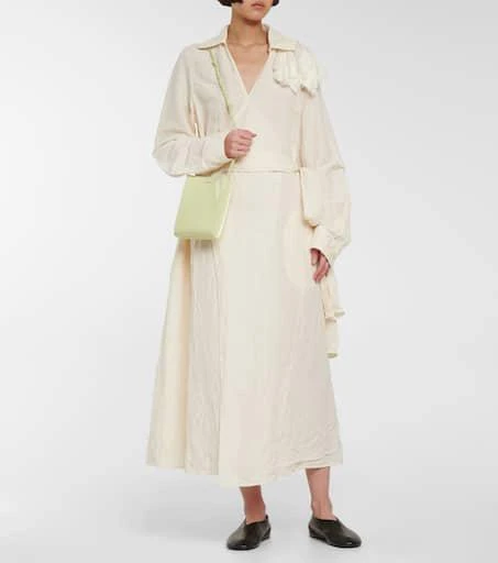 商品Jil Sander|亚麻与棉质裹身连衣裙,价格¥9712,第2张图片详细描述