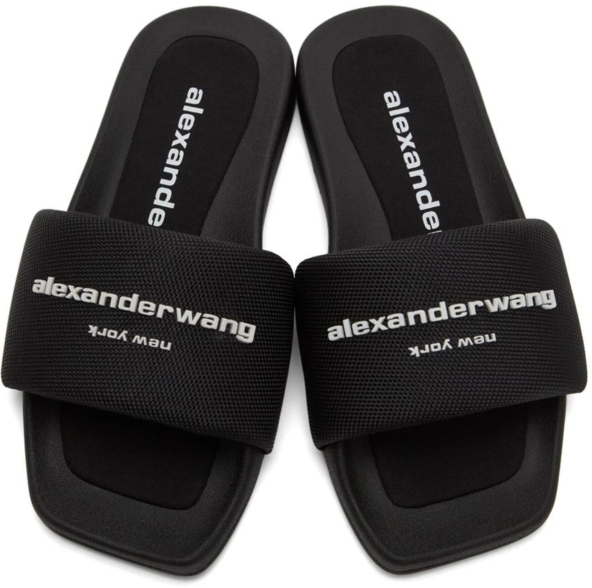 商品Alexander Wang|Black Nylon Pool Slides,价格¥1878,第5张图片详细描述