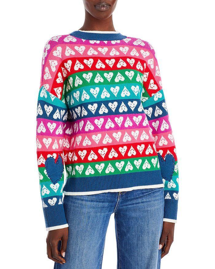 商品AQUA|Rainbow Heart Crewneck Sweater - 100% Exclusive,价格¥737,第3张图片详细描述