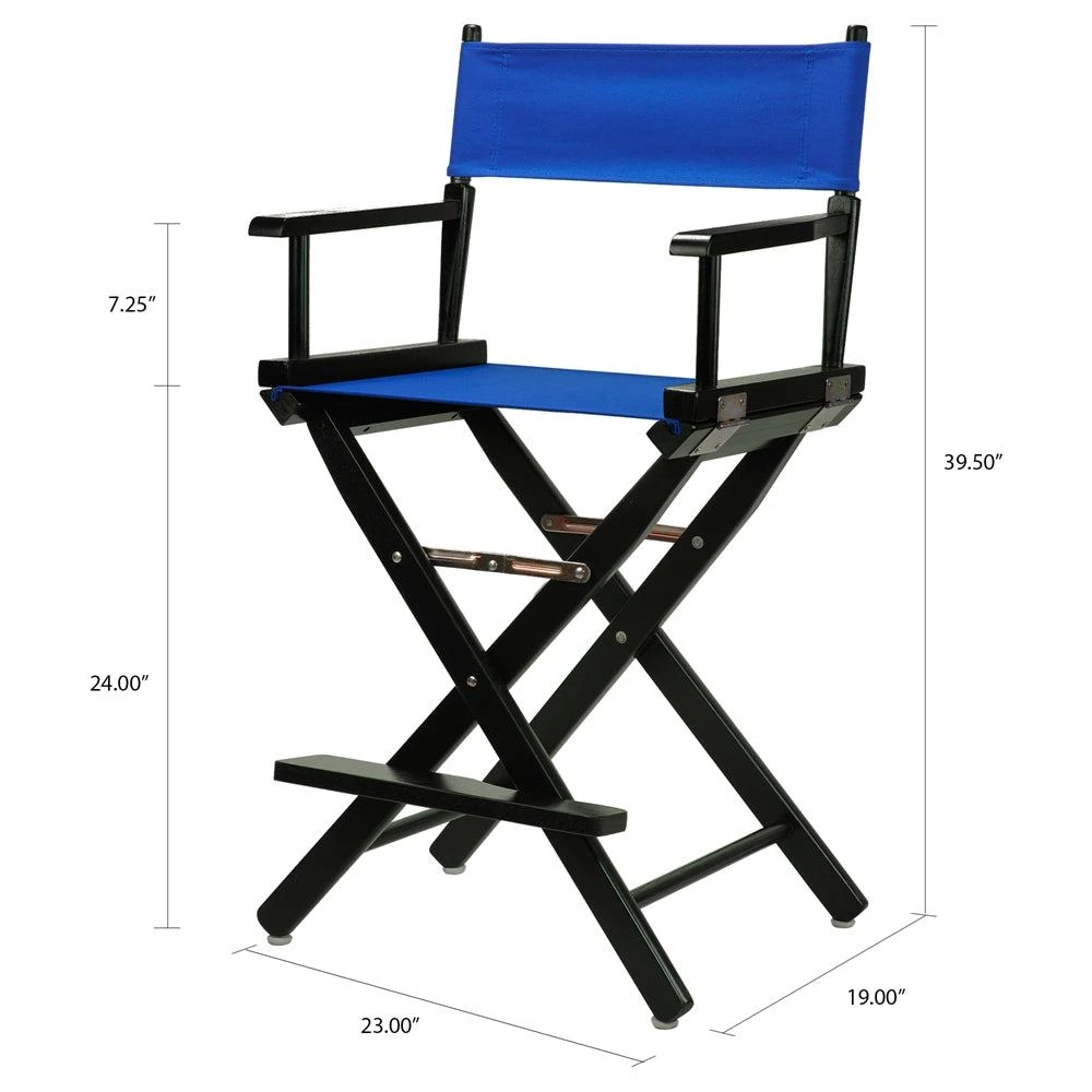 商品Casual Home|24" Director's Chair Black Frame-Royal Blue Canvas,价格¥840,第5张图片详细描述