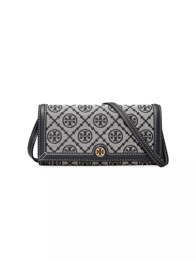 商品Tory Burch|T Monogram Jacquard Crossbody Wallet,价格¥2591,第1张图片