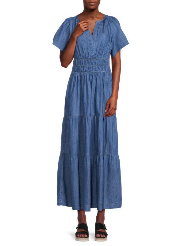 商品Tommy Hilfiger|Chambray Maxi Tiered Dress,价格¥374,第1张图片