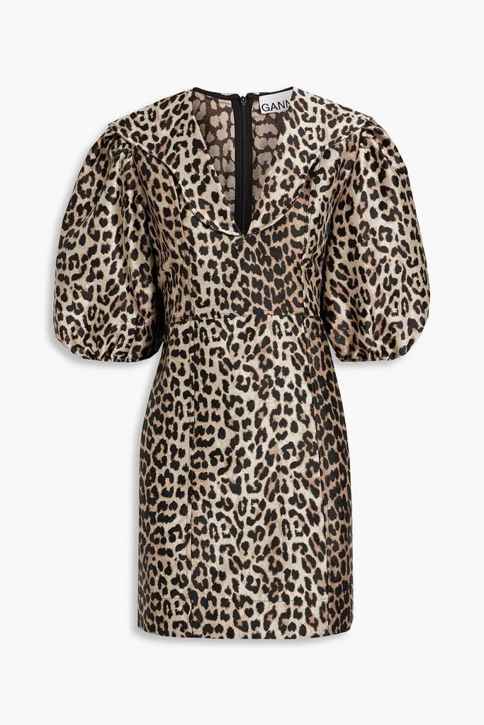 商品Ganni|Leopard-jacquard mini dress,价格¥1057,第3张图片详细描述