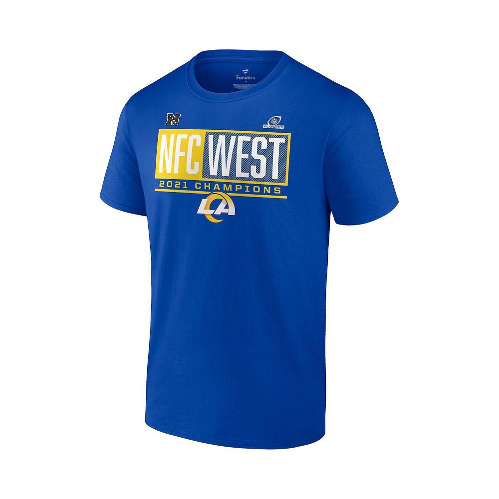 Men's Branded Royal Los Angeles Rams 2021 NFC West Division Champions Big and Tall Blocked Favorite T-shirt商品第3张图片规格展示
