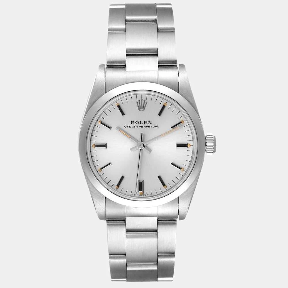 商品[二手商品] Rolex|Rolex Silver Stainless Steel Oyster Perpetual 67480 Automatic Women's Wristwatch 31 mm,价格¥32758,第1张图片