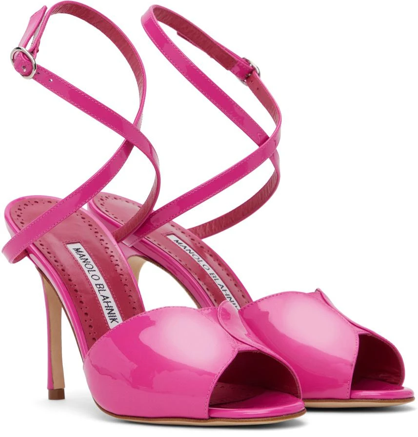 商品Manolo Blahnik|Pink Hourani 105 Heeled Sandals,价格¥2044,第4张图片详细描述