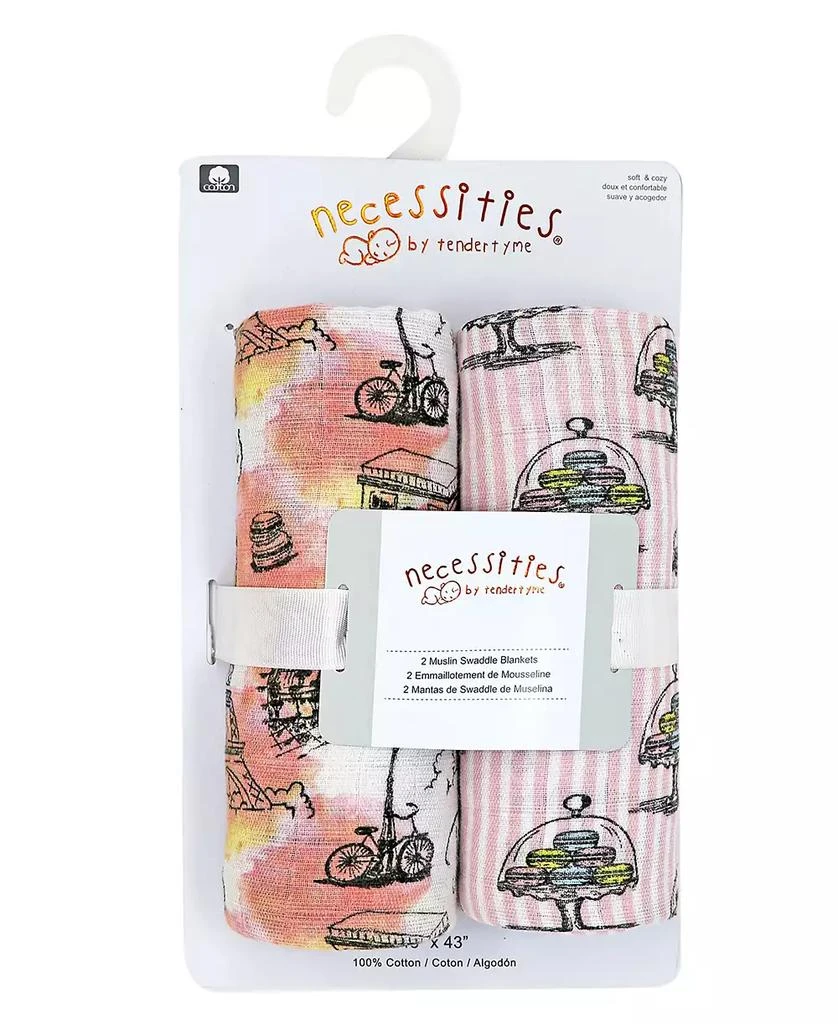 商品Tendertyme|Baby Girls Muslin Swaddle Blankets, Pack of 2,价格¥188,第1张图片