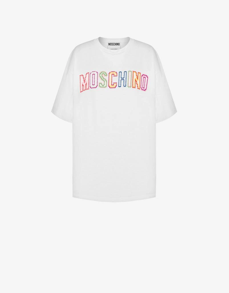 商品Moschino|Crochet Logo Organic Jersey T-shirt,价格¥2956,第1张图片