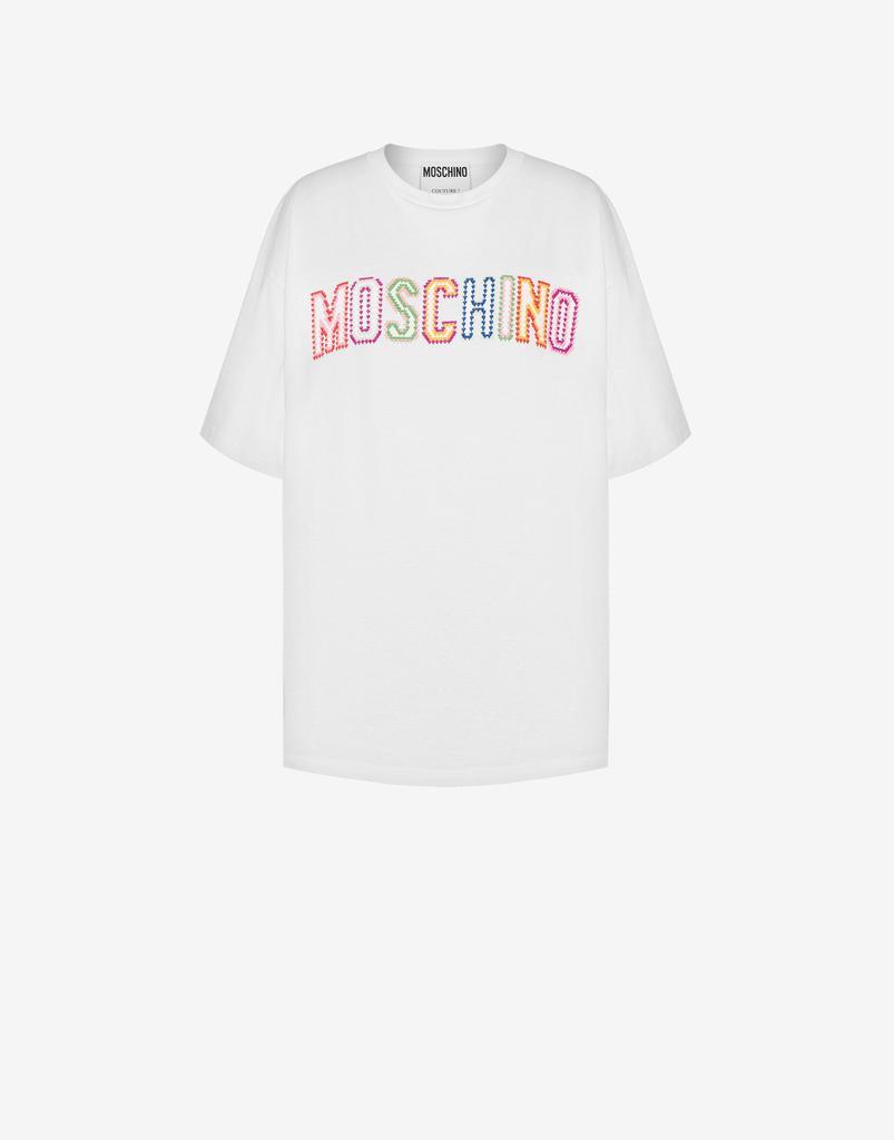 商品Moschino|Crochet Logo Organic Jersey T-shirt,价格¥2677,第1张图片