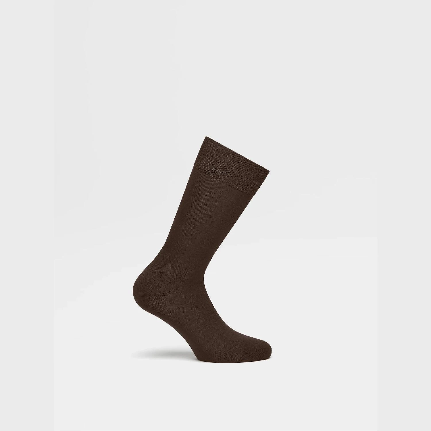 包邮包税【预售7天发货】 ZEGNA杰尼亚 23秋冬 男士 袜子 Brown Cotton Socks N4V40-011-202 商品