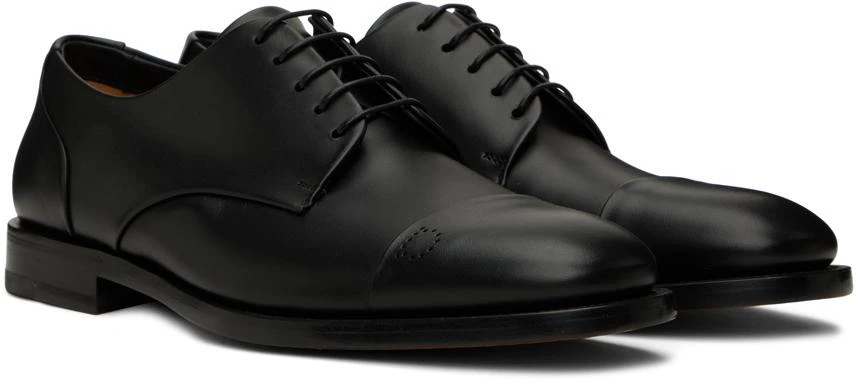 商品Salvatore Ferragamo|Black Perforated Derbys,价格¥3569,第4张图片详细描述