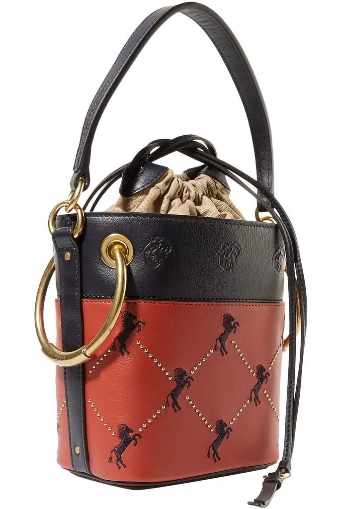 商品Chloé|Roy mini studded embroidered leather bucket bag,价格¥7725,第3张图片详细描述